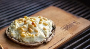 Planked Mushrooms with Herb Cheese